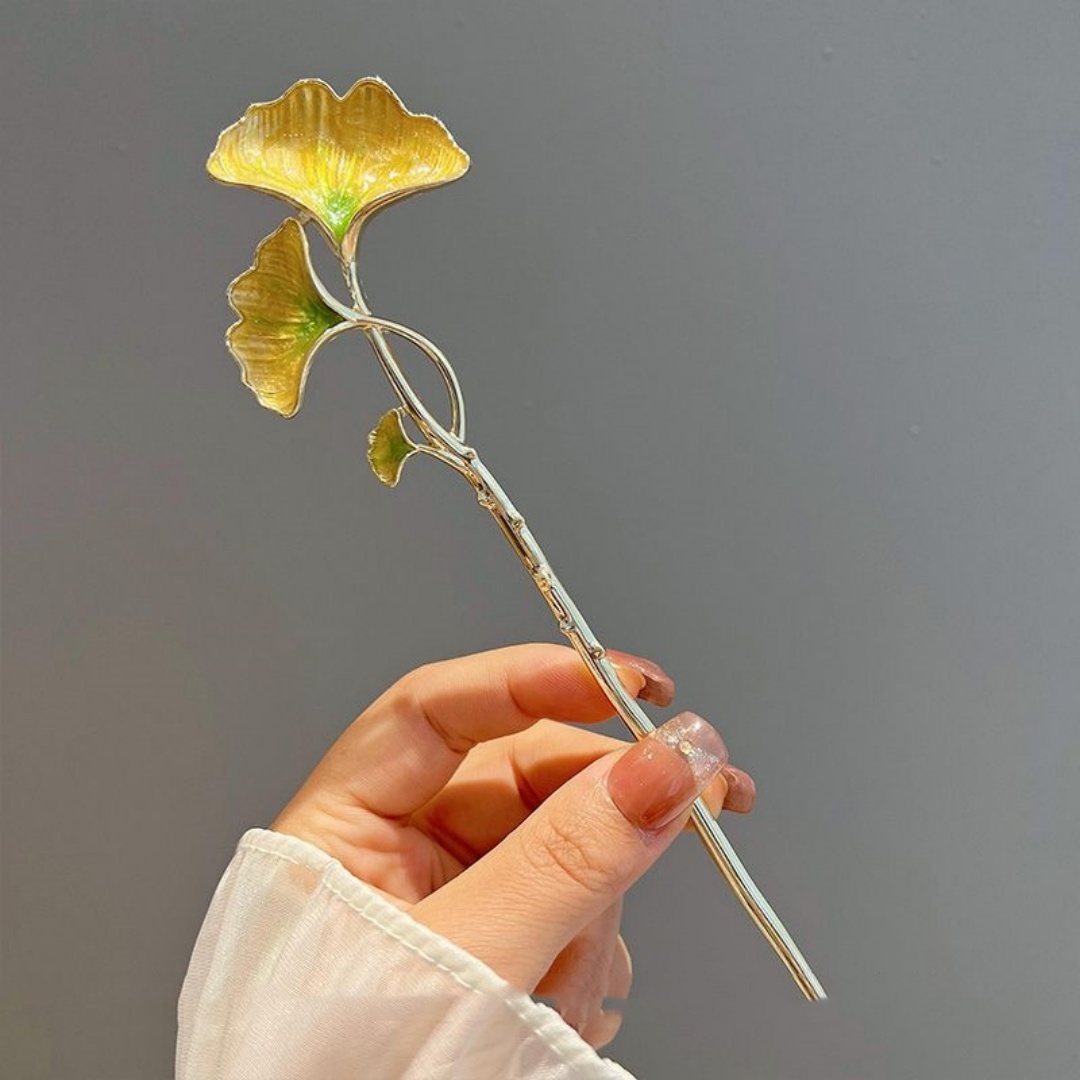 新しい中国風のイチョウの葉のヘアピン（女性用）、高級感のある - Hanbok Hair Pin のレビューと価格