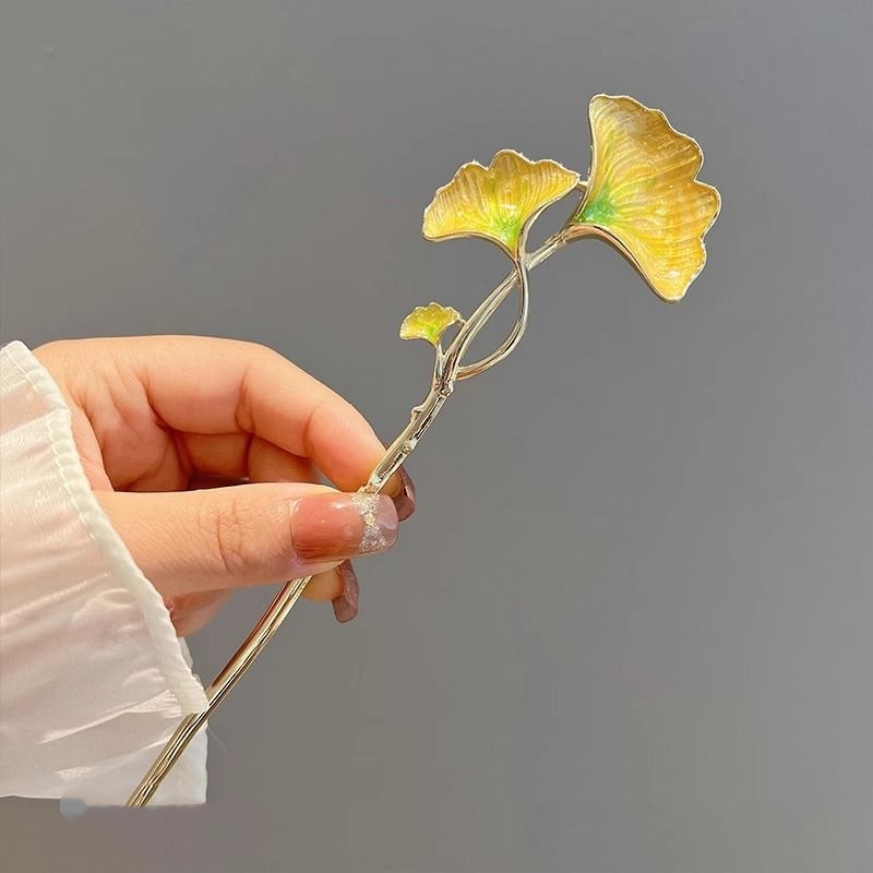 新しい中国風のイチョウの葉のヘアピン（女性用）、高級感のある - Hanbok Hair Pin のレビューと価格