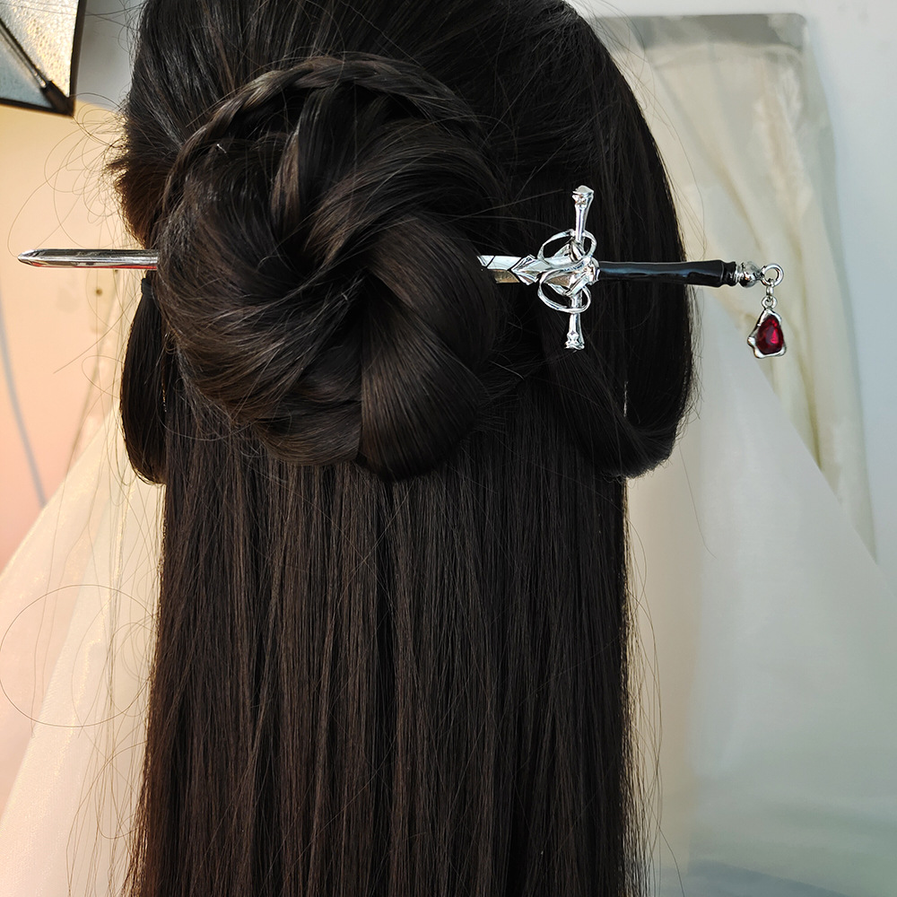 中国の剣の形をしたヘアスティックヴィンテージメタルヘアピンチ - Hanbok Hair Pin のレビューと価格