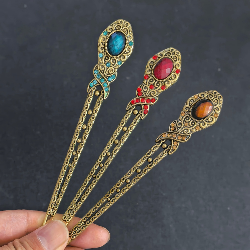 ヴィンテージメタルヘアスティック女性用レトロヘアピンお団子ヘ - Hanbok Hair Pin のレビューと価格